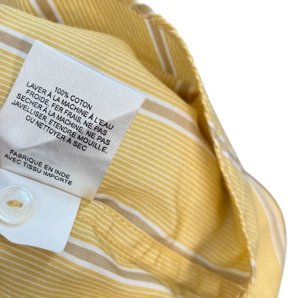 Nili Lotan Kristen Striped‎ Cotton Poplin Shirt Button Down Yellow Size Large - Picture 12 of 12